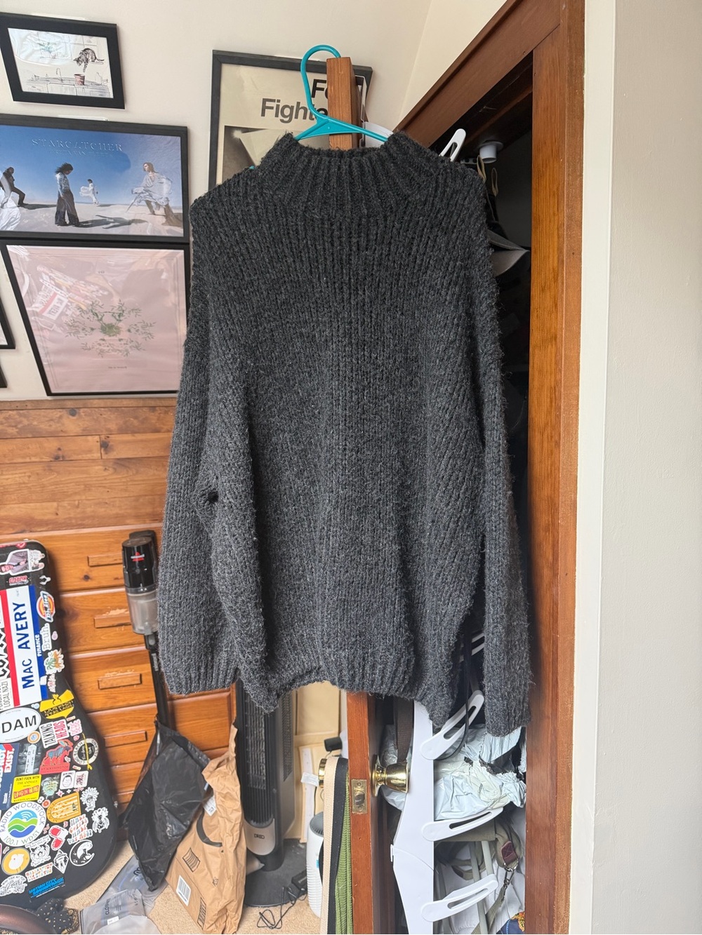 Cozy Women's Charcoal Mock Neck Sweater